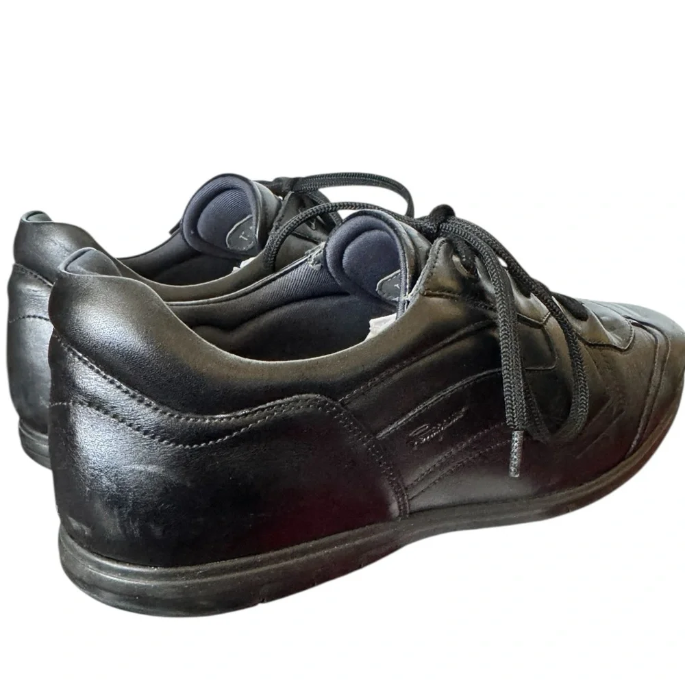 Salvatore Ferragamo Leggero Black Leather Sneakers Size 9.5 D